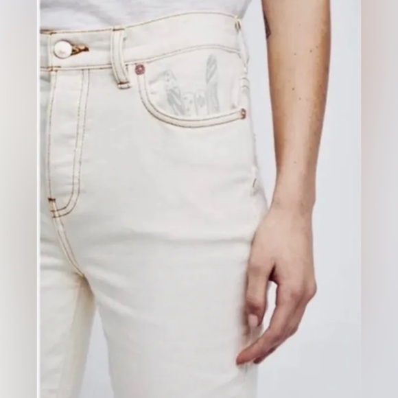 We the Free Rising Sun Psychedelic Boho Flower Power Graphic Cropped Jeans (27) - Picture 3 of 16